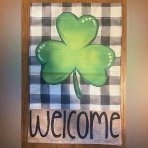 St. Patrick’s Day Clover Welcome Outdoor Garden Flag 12” x 18” NEW